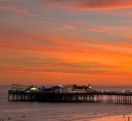 Brighton Palace Pier at sunset